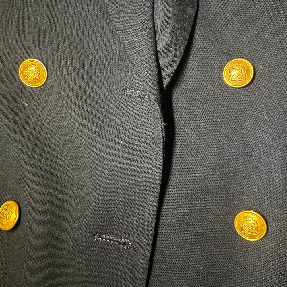 Lauren Ralph Lauren Dark Navy Blazer with Monogram size 6 100% worsted wool - Picture 4 of 8
